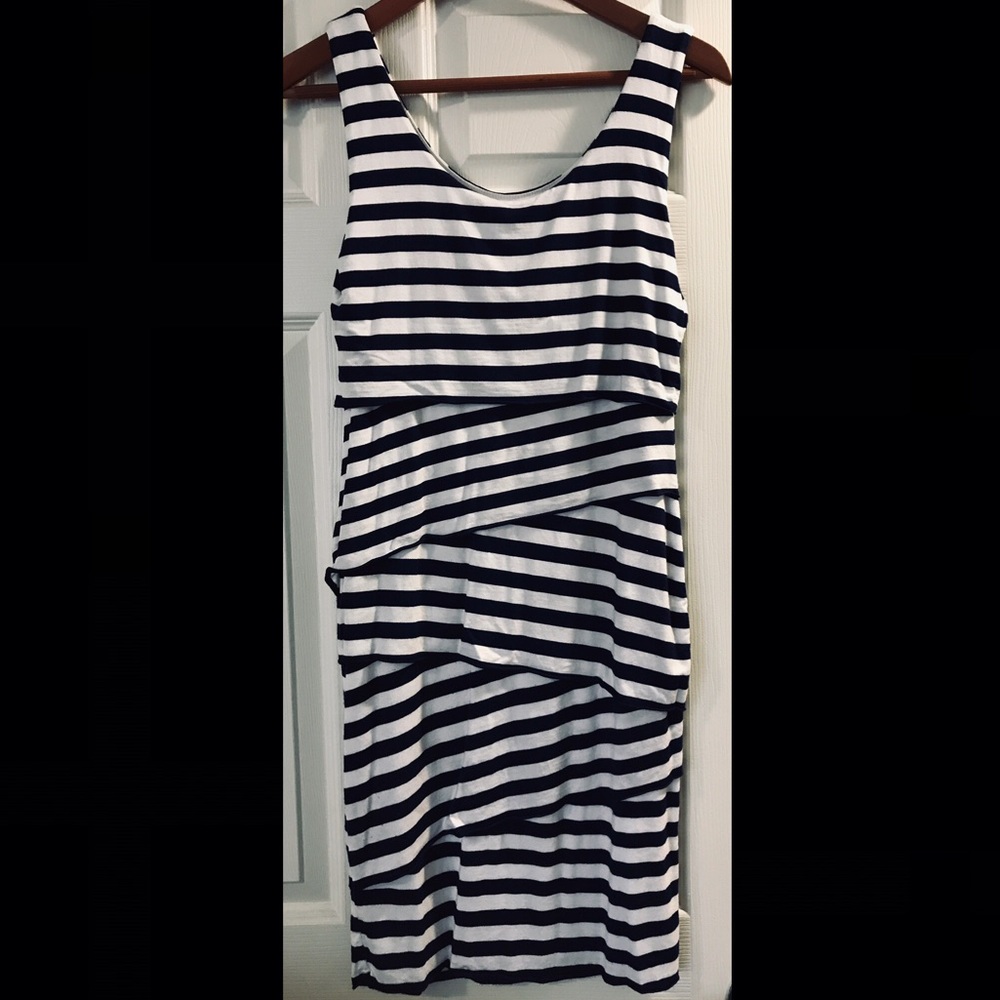 Striped maternity/nursing dress